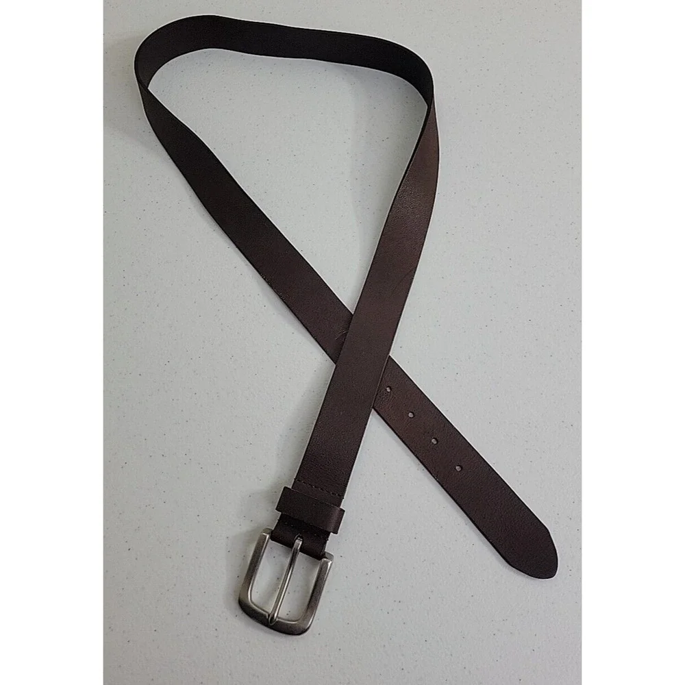 Western Work Casual Dress Belt Men's‎ Brown Genuine Leather Classic Size 41-44